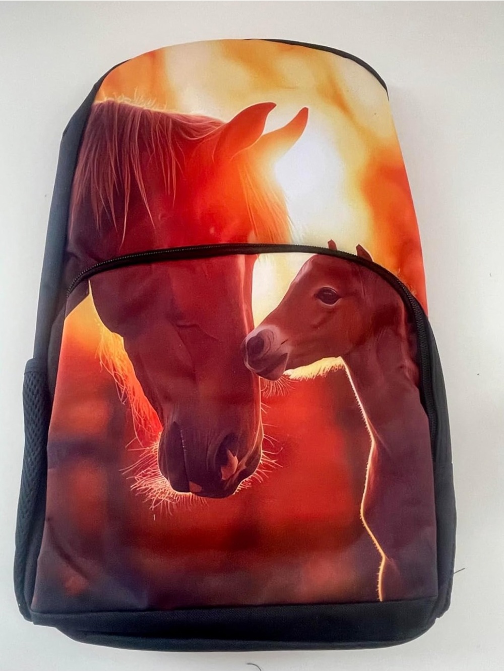 Sunset Horses Print Backpack/Bookbag with Lunch Box, Pencil Case, & Water Bottle - Picture 8 of 12